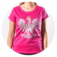 Polska - damska koszulka Imperium L różowa