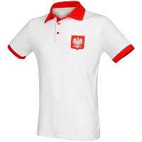 Koszulka polo Polska biało-czerwona