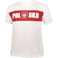 Biała koszulka kibica Polski (haft)