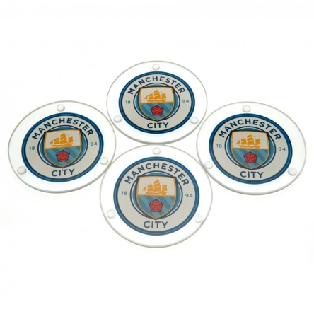 Manchester City - szklane podkładki
