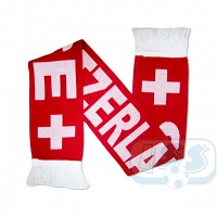 Szwajcaria - czerwony szalik kibica reprezentacji Szwajcarii