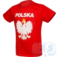 Polska - t-shirt czerwony z orłem