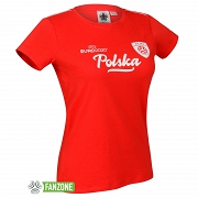 Polska - juniorska damska koszulka Euro 2020 czerwona