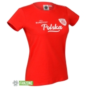 Polska - damska koszulka Euro 2020 czerwona
