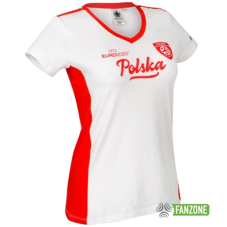 Polska - damska koszulka Euro 2020 biała