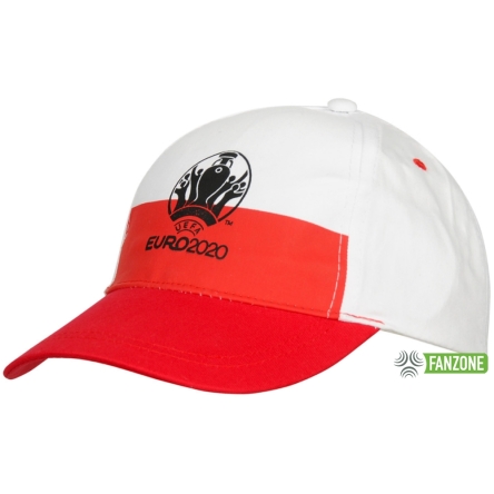 Juniorska czapka z daszkiem Euro 2020 biała/czerwona